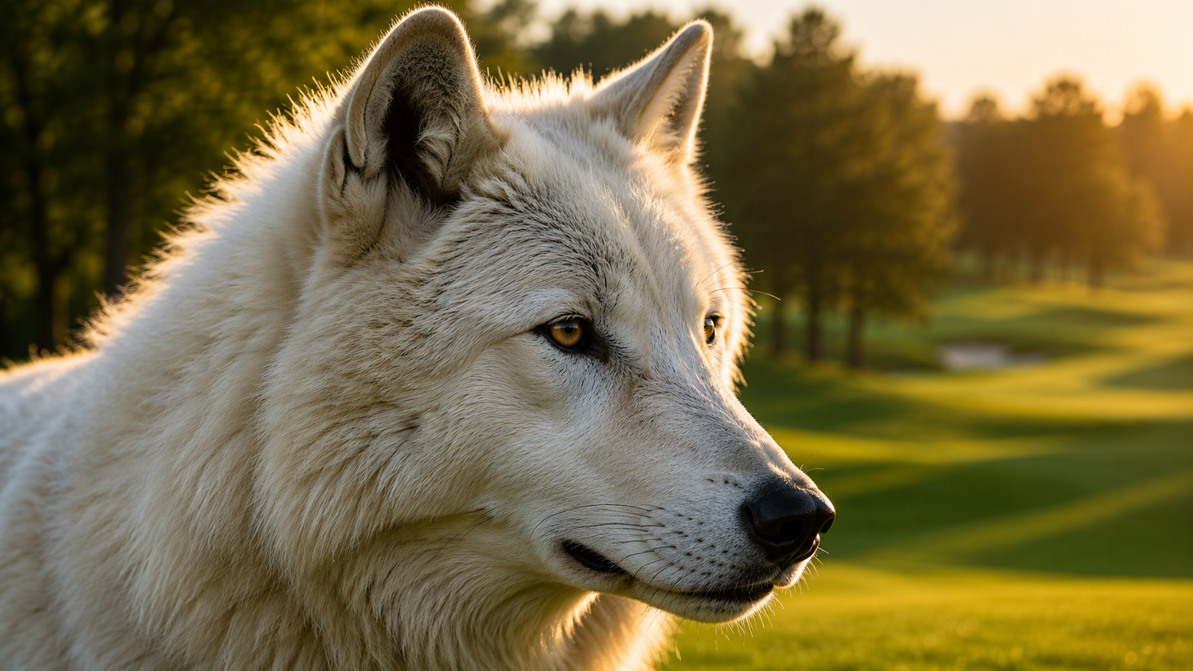 Gros plan du loup blanc