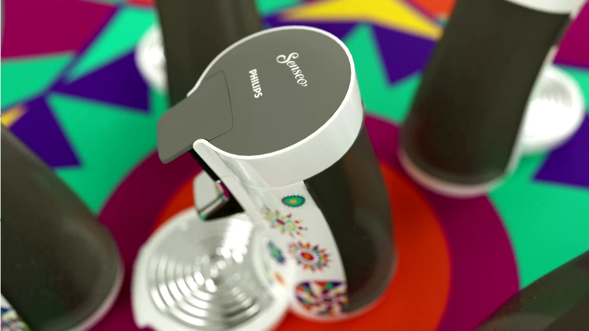 Rendu 3D coloré de la machine Philips Senseo